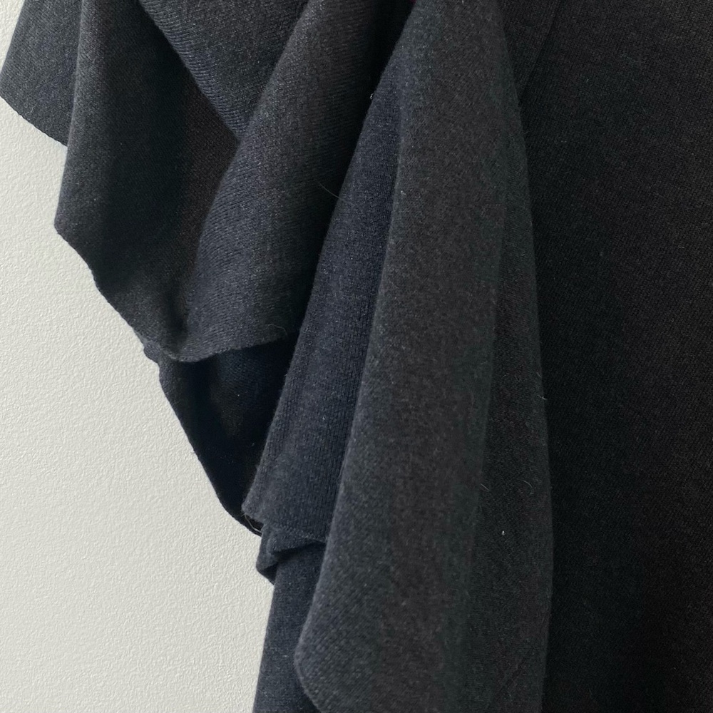 Lululemon Cashmere Bamboo Blend After Asana Wrap Poncho Sweater Pockets Black - Picture 8 of 11